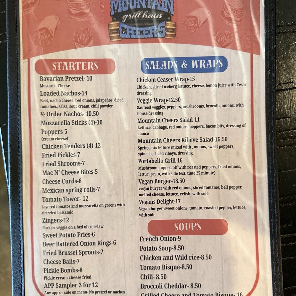 Mountain Cheers Grill Haus - Menu - Cocktail Bars Near Me - Mountain City, Tennessee Mountain Cheers Grill Haus - Menu - Cocktail Bars Near Me - Mountain City, Tennessee