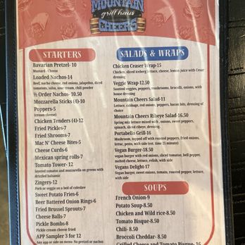 Mountain Cheers Grill Haus - Menu - Cocktail Bars Near Me - Mountain City, Tennessee Mountain Cheers Grill Haus - Menu - Cocktail Bars Near Me - Mountain City, Tennessee