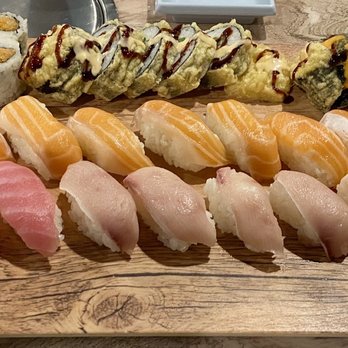 Kintaro Sushi & Hot Pot - Salmon Nigiri Salmon Nigiri Tuna Nigiri Eel Nigiri Yellowtail Nigiri Spicy White Tuna Roll Lincoln Roll Volvo Roll - Hot Pot Near Me - Akron, Ohio Kintaro Sushi & Hot Pot - Salmon Nigiri Salmon Nigiri Tuna Nigiri Eel Nigiri Yellowtail Nigiri Spicy White Tuna Roll Lincoln Roll Volvo Roll - Hot Pot Near Me - Akron, Ohio