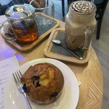 Java Owl Coffee House - iced mocha, blueberry muffin, and lavender tea - Coffee & Tea Near Me - Nassau Bay, Texas Java Owl Coffee House - iced mocha, blueberry muffin, and lavender tea - Coffee & Tea Near Me - Nassau Bay, Texas