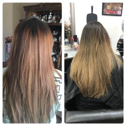 Hair by Melody - Before and after balayage