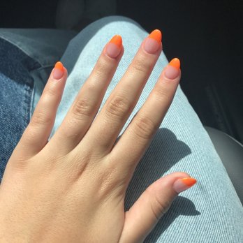 Organic Nail & Spa - Acrylic nails with orange French tips - Nail Salons Near Me - Lexington, Massachusetts Organic Nail & Spa - Acrylic nails with orange French tips - Nail Salons Near Me - Lexington, Massachusetts