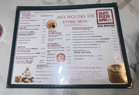 Menu photo 1 Dumpling Bar San Marino, CA