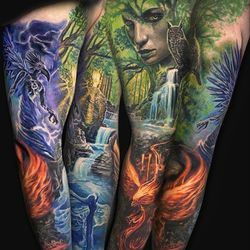 Tribute Tattoo - Left full sleeve