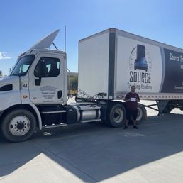 Semi truck with new class A driver . Semi truck with new class A driver .