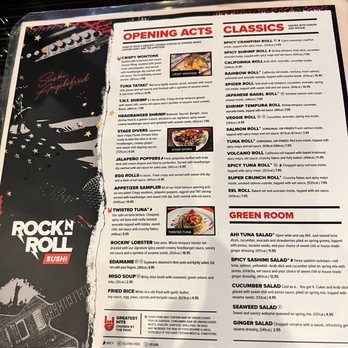 Rock N Roll Sushi - Menu 1/7/22 - Sushi Bars Near Me - Huntsville, Alabama