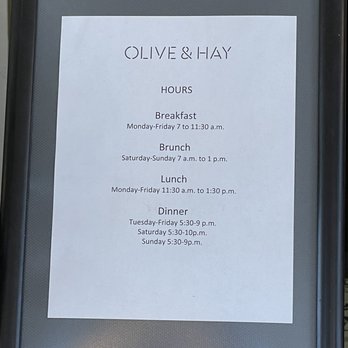 Olive & Hay - Hours - Italian Near Me - Napa, California Olive & Hay - Hours - Italian Near Me - Napa, California
