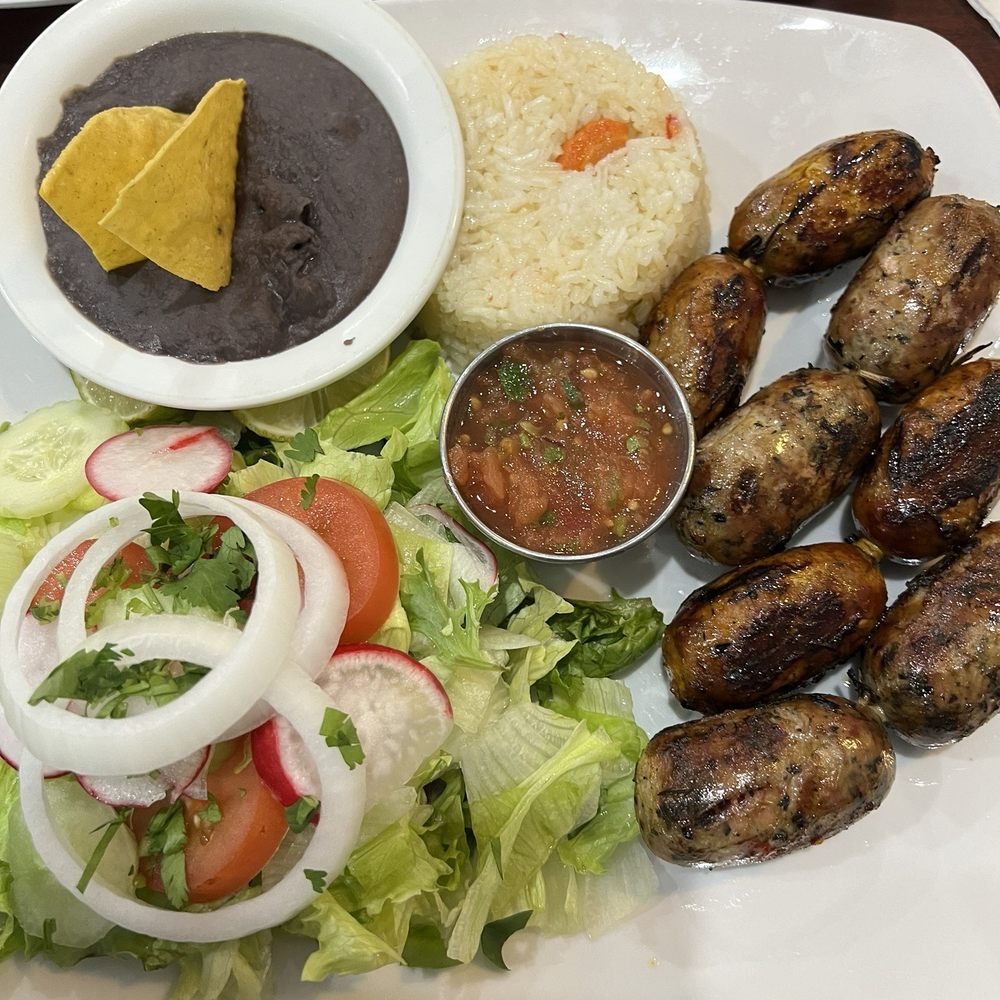El Chapin - Wake Forest - Sausages with rice beans and salad - Cocktail Bars Near Me - Wake Forest, North Carolina El Chapin - Wake Forest - Sausages with rice beans and salad - Cocktail Bars Near Me - Wake Forest, North Carolina