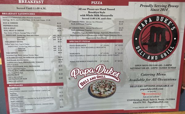 Menu photo 7 Papa Duke's Deli & Grill Poway, CA Menu photo 7 Papa Duke's Deli & Grill Poway, CA