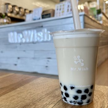 Mr Wish - Green Milk Tea w/bubbles (60% sweet) - Bubble Tea Near Me - Paoli, Pennsylvania