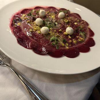 Peche Modern Coastal - Beet Carpaccio - Seafood Near Me - Peachtree Corners, Georgia