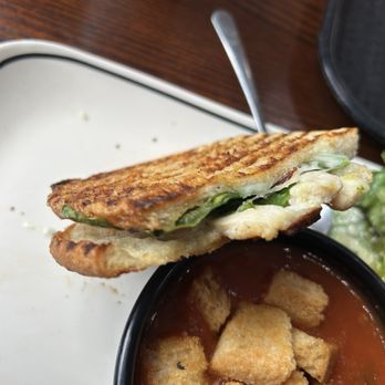 Corner Bakery Cafe - This is supposed to be pomodori panini.  Hardly anything in it. - Cafes Near Me - Temecula, California