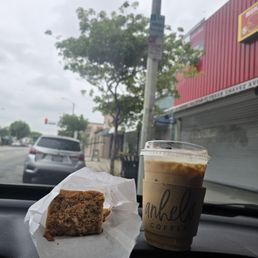 Coffee cake and Toffee Nut Iced Latte Coffee cake and Toffee Nut Iced Latte