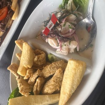Los Andes - Ceviche Con Chicharron De Pescado - Peruvian Near Me - Patchogue, New York Los Andes - Ceviche Con Chicharron De Pescado - Peruvian Near Me - Patchogue, New York
