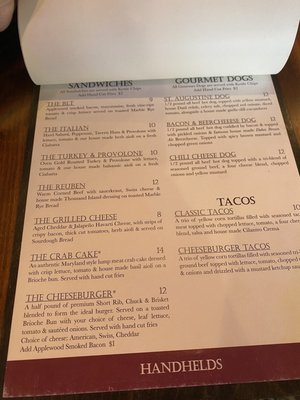Menu photo 2 The Cellar Upstairs St. Augustine, FL