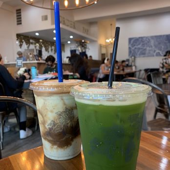 Phin Smith - special drink (not on the menu YET, has avocado sooooo good) and iced matcha tea- just as good! - Coffee & Tea Near Me - Garden Grove, California Phin Smith - special drink (not on the menu YET, has avocado sooooo good) and iced matcha tea- just as good! - Coffee & Tea Near Me - Garden Grove, California