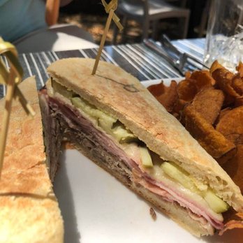 Root & Vine - Cuban sandwich with sweet potato fries. - New American Near Me - Morganton, North Carolina Root & Vine - Cuban sandwich with sweet potato fries. - New American Near Me - Morganton, North Carolina
