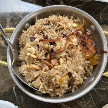 Agora DC - Perhaps almond rice. The chef was accommodating to have few to no raisins. - Mediterranean Near Me - Washington, DC, District of Columbia Agora DC - Perhaps almond rice. The chef was accommodating to have few to no raisins. - Mediterranean Near Me - Washington, DC, District of Columbia