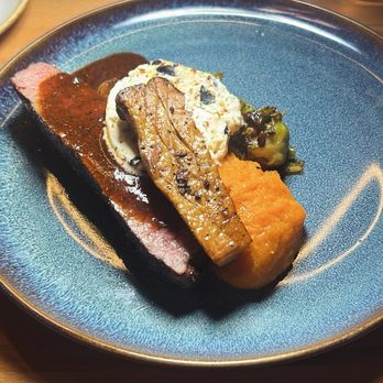 Elements Restaurant - NY Strip with trumpet mushroom & sweet potato mash - Breakfast & Brunch Near Me - Vancouver, Washington