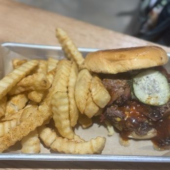 Burning Tree Smokehouse - Brisket Burger w/ Fries - Tacos Near Me - Birmingham, Alabama