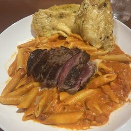 I got the Penne ala Vodka with steak (rare), and it was perfect! I got the Penne ala Vodka with steak (rare), and it was perfect!