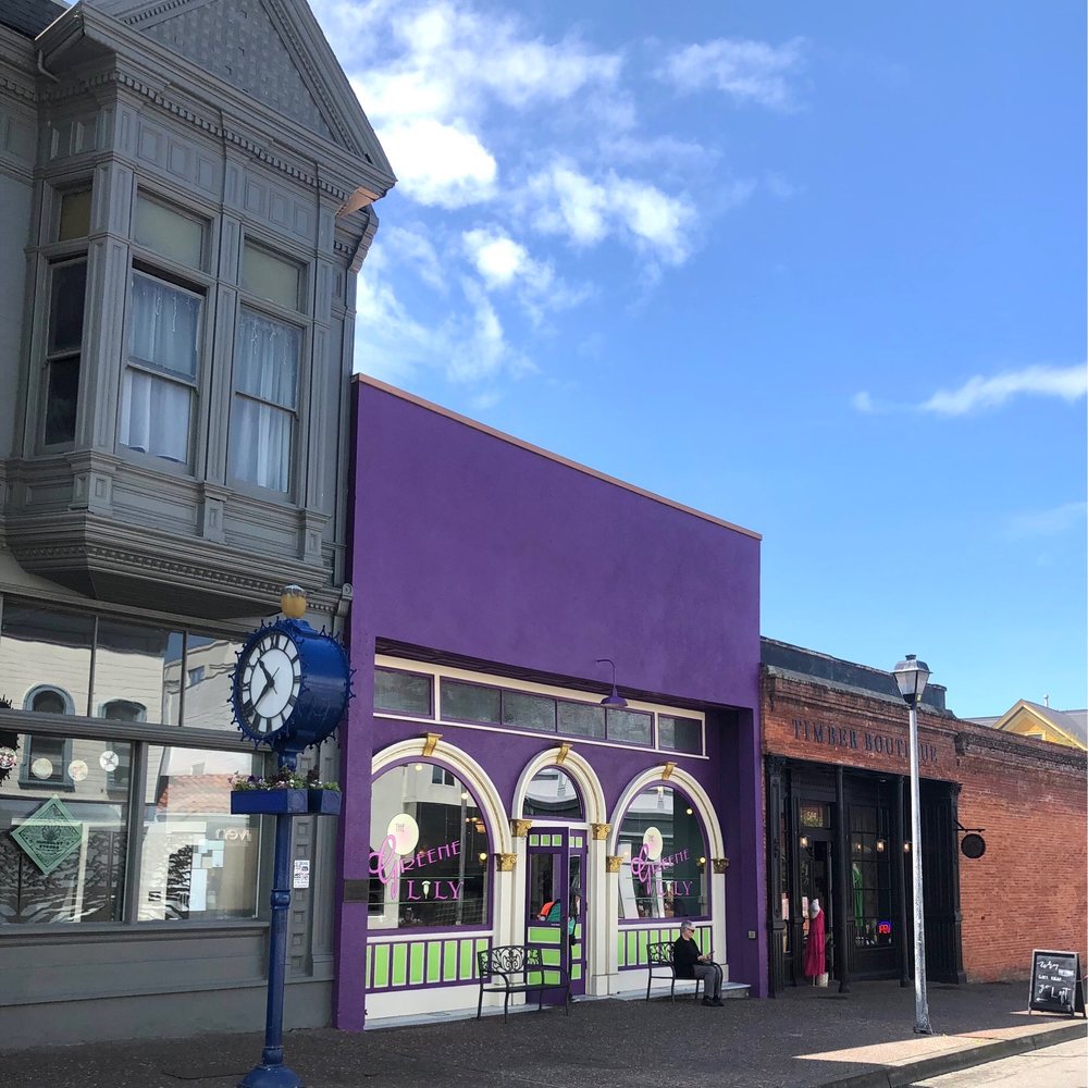 The Greene Lily - Can't miss the bright purple funky paint on Greene Lily's historic building! - Breakfast & Brunch Near Me - Eureka, California The Greene Lily - Can't miss the bright purple funky paint on Greene Lily's historic building! - Breakfast & Brunch Near Me - Eureka, California