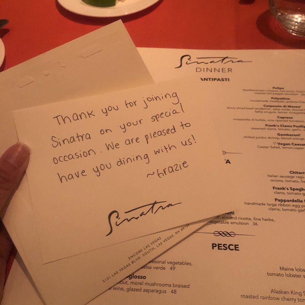 Sinatra - My birthday welcome - Italian Near Me - Las Vegas, Nevada Sinatra - My birthday welcome - Italian Near Me - Las Vegas, Nevada