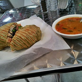 Apple A Day Cafe - Chicken wrap with soup. - Juice Bars & Smoothies Near Me - Miami Beach, Florida Apple A Day Cafe - Chicken wrap with soup. - Juice Bars & Smoothies Near Me - Miami Beach, Florida