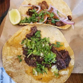 Xiquita - Taco de Suadero (front) & Taco de Campechano (rear) - Mexican Near Me - Denver, Colorado Xiquita - Taco de Suadero (front) & Taco de Campechano (rear) - Mexican Near Me - Denver, Colorado