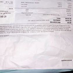 Major Tire - My receipts for Major tire
