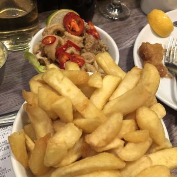 Kerbisher & Malt - Calamari and chips. - Fish & Chips Near Me - London, XGL Kerbisher & Malt - Calamari and chips. - Fish & Chips Near Me - London, XGL
