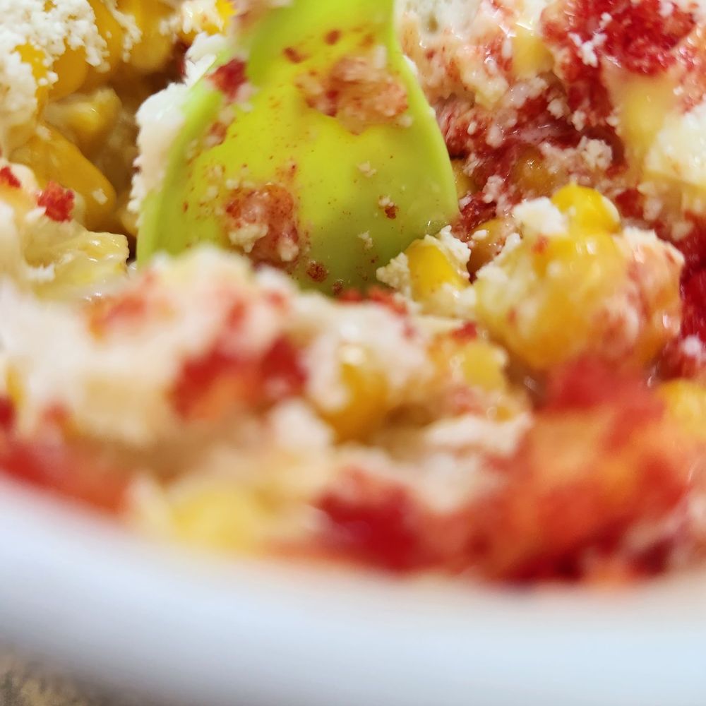 Elote with hot cheetos Elote with hot cheetos