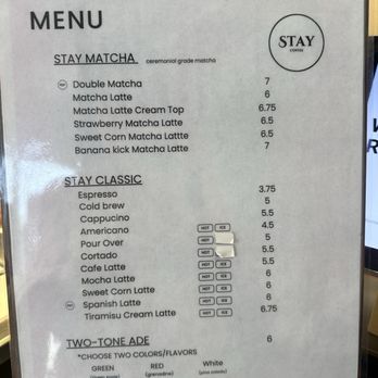 Stay Coffee - Drink menu May 2026 - Coffee & Tea Near Me - Lawndale, California Stay Coffee - Drink menu May 2026 - Coffee & Tea Near Me - Lawndale, California