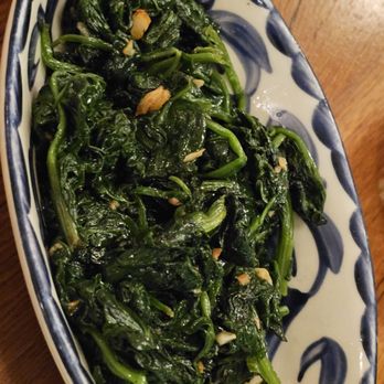 Anassa Taverna NYC - A side of spinach to go with my salmon entrée - Greek Near Me - New York, New York