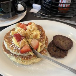 Strawberries and Cream Pancakes