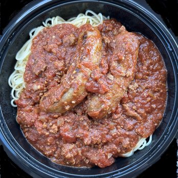 Olive Garden Italian Restaurant - Meat Sauce with Choice of Pasta (Angel Hair) and Two Italian Sausage Links - Italian Near Me - Tempe, Arizona Olive Garden Italian Restaurant - Meat Sauce with Choice of Pasta (Angel Hair) and Two Italian Sausage Links - Italian Near Me - Tempe, Arizona