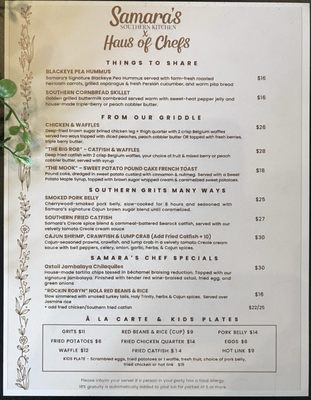 Menu photo 1 Samara Southern Creations Oakland, CA
