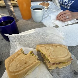 Cuban sandwich and an everything bagel
