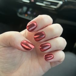 Oasis Nails & Day Spa - Red chrome dip