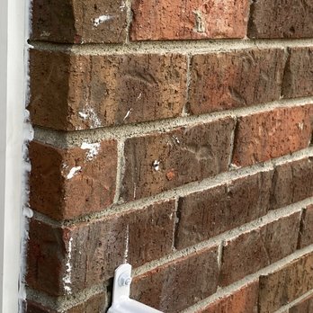 New Start Remodeling - Vendor splashed trim paint on brick and considered the job complete. - Flooring Near Me New Start Remodeling - Vendor splashed trim paint on brick and considered the job complete. - Flooring Near Me