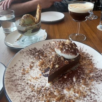 Even Coast - Happy Birthday dessert was yummy. Can't recall what it (espresso or chocolate?) was but also had affogato and biscotti. Artfully prepared. - Seafood Near Me - Dallas, Texas