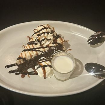 Charro Steak & Del Rey - Peanut butter chocolate tres leches desert, served with a shot of milk. - Steakhouses Near Me - Tucson, Arizona