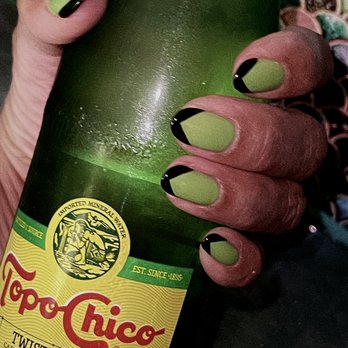 SoQ Nails - Green with black accent - Waxing Near Me - Northridge, California SoQ Nails - Green with black accent - Waxing Near Me - Northridge, California