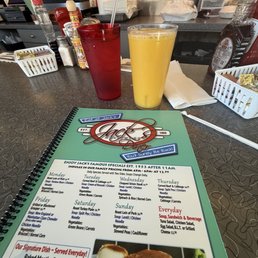 Orange juice and daily specials Orange juice and daily specials