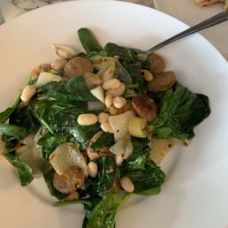 Beans and greens. There was twice as much as we shared this. Beans and greens. There was twice as much as we shared this.
