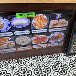 Kids menu