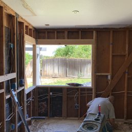 Rough opening complete with new header. Rough opening complete with new header.