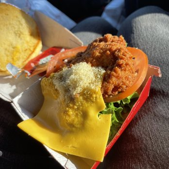 Chick-fil-A - Cheese isn't even really on the burger - Fast Food Near Me - Folsom, California
