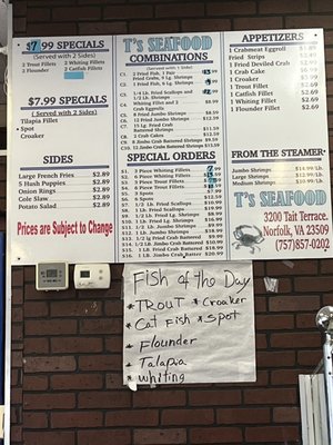 Menu photo 1 T's Seafood Norfolk, VA