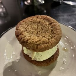 Brown butter cookie ice cream sandwich